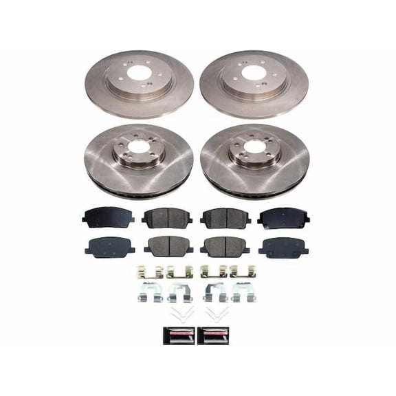 Front and Rear Brake Pad and Rotor Kit - Compatible with 2020 - 2024 Kia Telluride - Power Stop