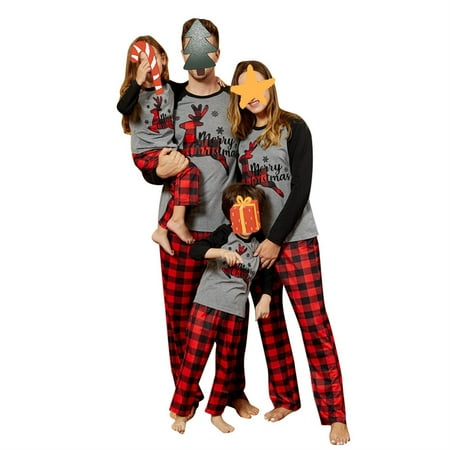 

Christmas Pajamas for Family Merry Christmas Classic Plaid Xmas Deer Sleepwear for Matching Family Christmas Pajamas Sets
