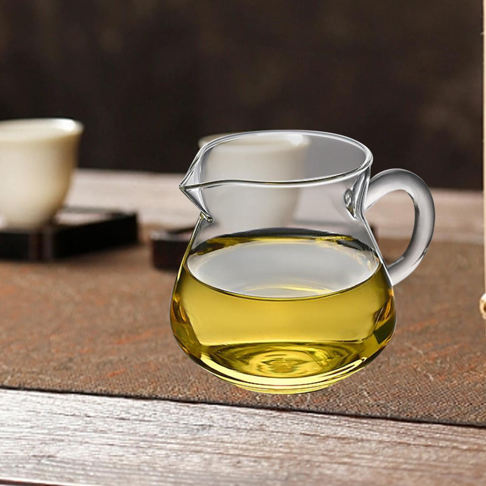 deevoka 3xGlass Creamer Pitcher Teaware Mini Carafe Coffee Mug for Tea Espresso Coffee 250ml 7x5.5x8.3cm 3 Pcs