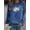 Blue, variant on New Fashion Women's Loose-Fit Solid Color Autumn and Winter Printed Top Casual Loose-Fit Pullover Long-Sleeve Sweatshirt