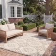 thumbnail image 3 of Safavieh Courtyard Louis Geometric Indoor/Outdoor Area Rug, Beige/Dark Beige, 5'3" x 7'7", 3 of 10