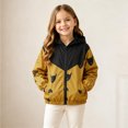 thumbnail image 2 of JAJAHO Girls Bomber Jacket Leopard Patchwork Long Sleeve Hooded Fall Jackets Sizes 1-7Y, 2 of 7