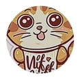 thumbnail image 4 of HAOXIT Fitted Round Tablecloth Cute Cat,Kawaii Kitten Quote I Love You More Than Coffee Table Cover,Elastic Edged Table Cloth Fits Round Tables 46-50, 4 of 8