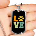 thumbnail image 2 of Paws Love Collier en Acier Inoxydable Ou en or 18 Carats Chien Tag 24" Chaîne, 2 of 8