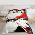 thumbnail image 2 of Manfei Black Red Watercolor Bedding Comforter Set, Modern Artwork Twin Comforter Sets, Teen Kid Adult Reversible Bedding Set, Ultra Soft Home Decor, 2pcs, 2 of 8