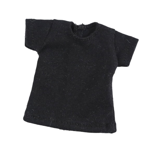 Figura de acción femenina a escala 1/6 con camiseta corta y accesorios de ropa en miniatura. Negro