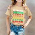 thumbnail image 2 of PMVFHDE T-Shirts pour Filles T-Shirts pour Filles Hauts de Mode pour Filles Hauts Décontractés Imprimés Col Rond Manches Courtes T-Shirt Décontracté Khaki, 3-4 Ans, 2 of 6