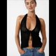 thumbnail image 4 of Camisola Corta con Cuello Halter y Lazo Frontal de Crochet para Mujer, para Playa Negro S, 4 of 6