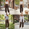 thumbnail image 5 of SUNBS Women Barrel Wide Leg Sweat Pants Soft Blend with Pockets Drawstring for Casual, 5 of 9
