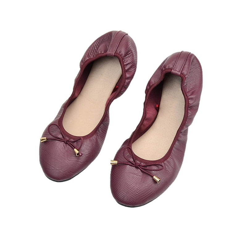 Lovskoo 2024 Women's Flats Shoes Pointed-Toe Dress Shoes Bow