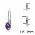 thumbnail image 3 of Sterling Silver .9ct African Amethyst Oval Leverback Earrings, 3 of 3