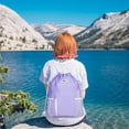 thumbnail image 6 of Sports Drawstring Backpack with Mesh Pockets, Waterproof Gym Bag String Backpack for Men Women, Large Capacity Athletic Sackpack for Travel, Swimming, Cycling(Purple), 6 of 8