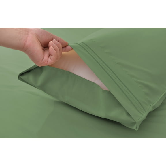 Okao Wholesale Bamboo Derived Rayon Pillowcase Set- Wrinkle Free - Wrinkle Free - Standard(Queen)-Sage Green