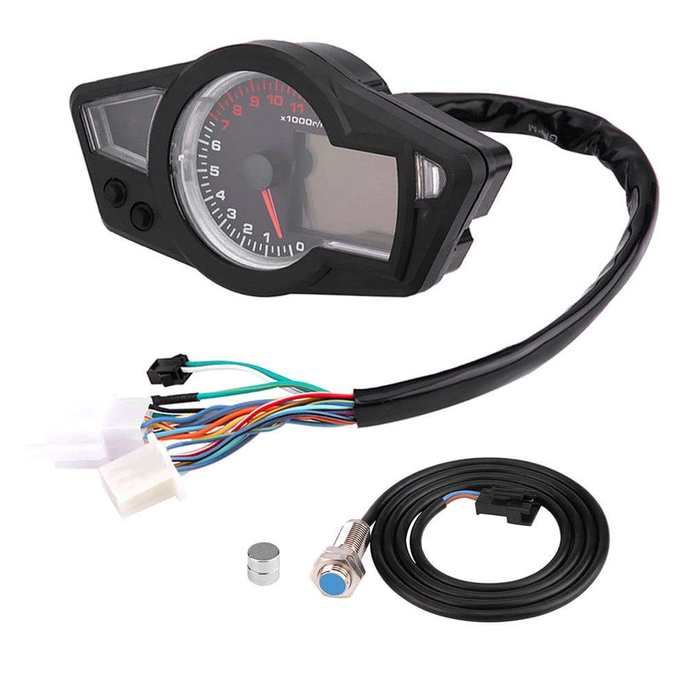 Universal Motorcycle Digital LCD Odometer Speedometer Tachometer