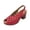 Red, variant on Cutout Block Heels, Summer Shoes, Casual Leather Sandals, Wide Width Shoes for Women, Women's Slingback Sandals, Block Heel Cut-Out Vamp Peep Toe Slingback Women's Sandals, Beige 9
