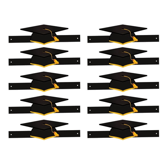 hejhncii 10pcs Graduation Hat with Tassels for Kindergarten and Preschool Graduating Event Easy To Assemble Paper Headwear