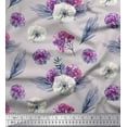 thumbnail image 1 of Soimoi Poly Georgette Fabric Leaves,Succulent & Anemone Flower Printed Fabric 1 Yard 52 Inch Wide, 1 of 1