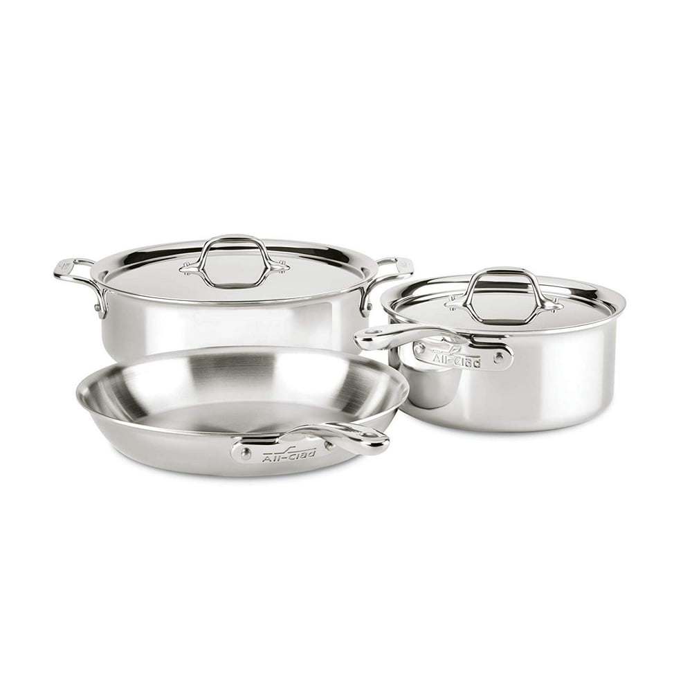 All-Clad ST40005 D3 Compact Stainless Steel Dishwasher Safe Cookware All-clad D3 Stainless Steel Dishwasher Safe 7.5-inch Skillet