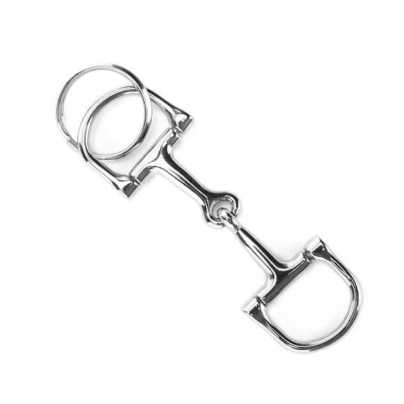 Ccdes Chicken Feeder Drinking Bowl D‑Shaped Snaffle Keychain Durable Silver D‑Ring Zine‑Alloy Horse Snaffle Bits Key Ring