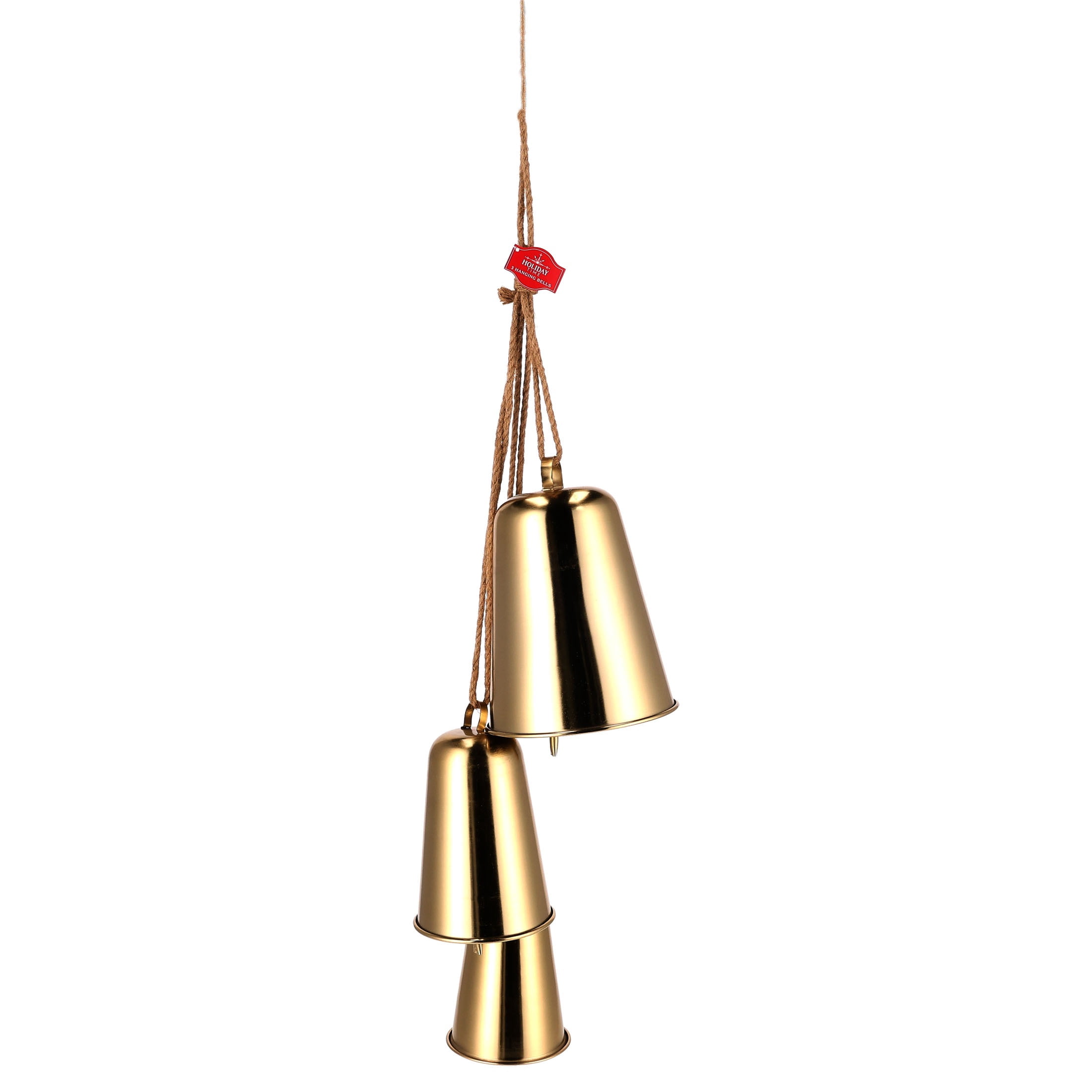 Metal Trio Bells Hanging Christmas Decoration, Gold, 40", by Holiday Time