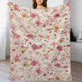 thumbnail image 4 of Floral Colorful Flower Throw Blanket for Women, Men & Kids - Super Soft Plush Blanket Throw Fleece Blanket Animal Blanket, 4 of 7