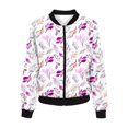 thumbnail image 4 of ICHUANYI Liquidación Estilo de Mujer Elegante Cuello Alto Bolsillo Cremallera Estampado Floral Manga Larga Abrigo Casual ICHUANYI WER202308251292, 4 of 4