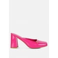 thumbnail image 3 of NEOPLAST Pink Patent PU Block Heeled Mules, 3 of 6