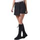 thumbnail image 4 of Pantalones cortos de mezclilla para mujer Inspire Chic, cargo, de imitación envolvente, de cintura alta, mini shorts de mezclilla, color negro, 4 of 6