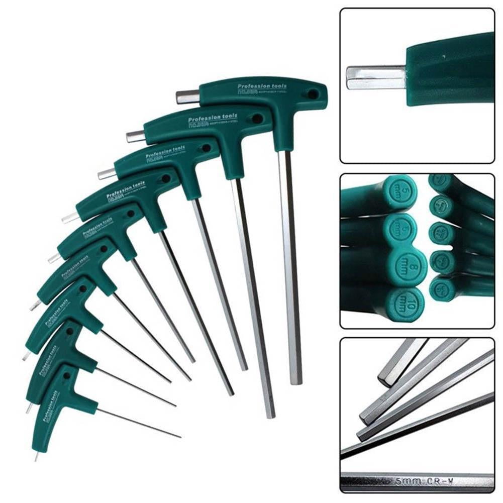 T-handle Hex Set Allen Screwdriver Bit Metal Key Screw 1.5-8.0 Wrench Tool W0T2