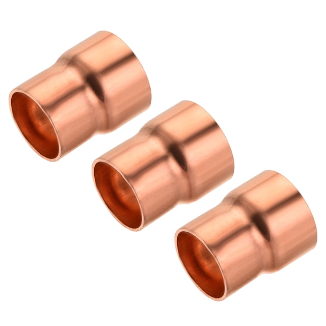 Unique Bargains Raccord de Réduction en Cuivre avec Embout Anti-Sueur, 7/8 x 1 Po ID pour Adaptateur de Réfrigération CVC, Lot de 3