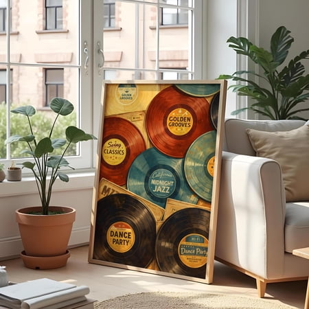 Vintage Vinyl Record Wall Art Retro Music Poster Home Decor Office Wall Art