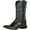 #001-Black, variant on Men's Fashion High Tube Embroidery Retro Leather Boots Men's Wide-head Western Cowboy Boots Middle Tube Thick Boots,Black 41