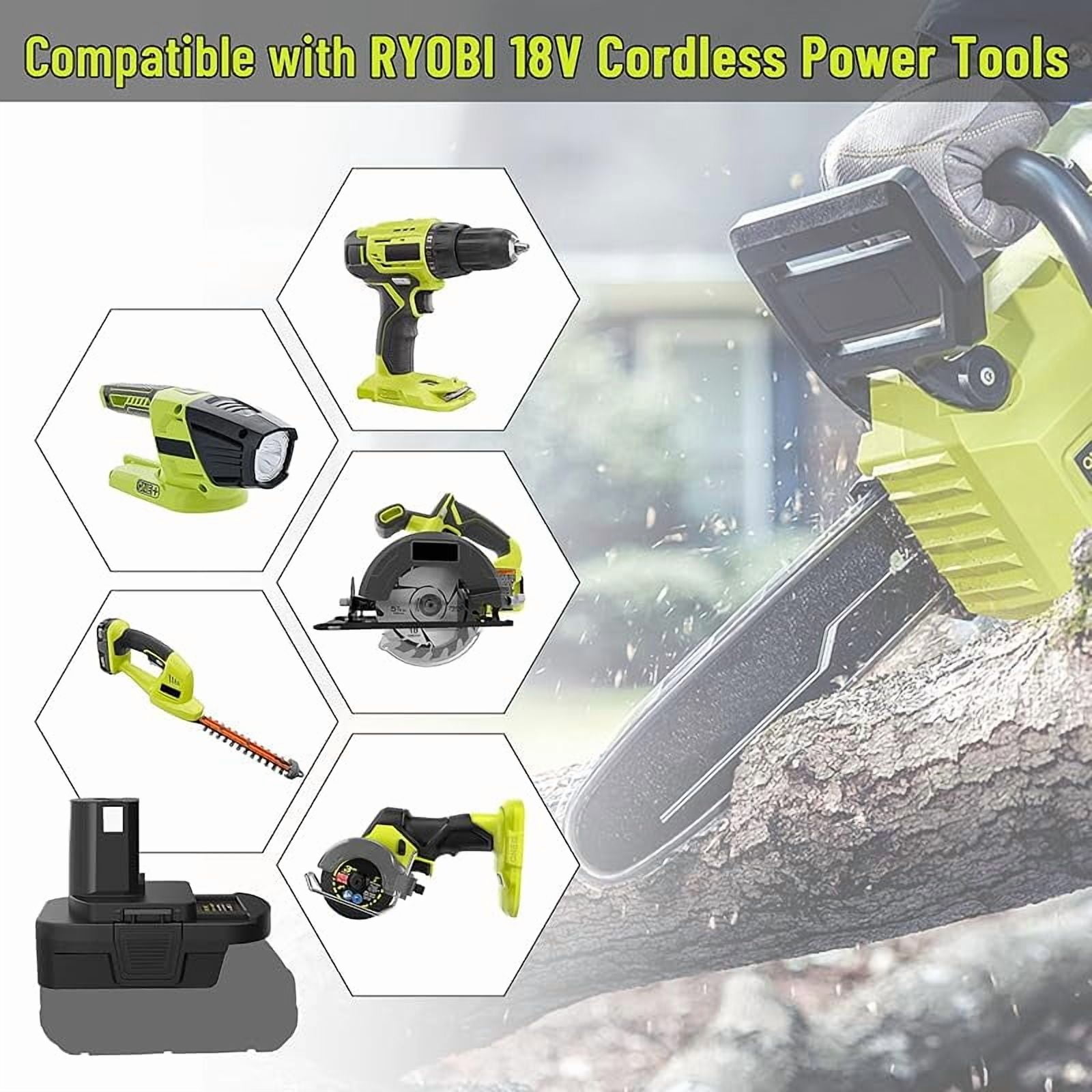 DM18RL Battery Adapter Converter with USB & Type-C Port for Use with Ryobi 18V Lithium Battery Tools, Converts De*Walt 20V Li-ion or Mil*Wau*kee 18V Li-ion Battery to Ryobi 18V Li-ion Battery