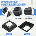 thumbnail image 3 of 12 Pack Post Base Cover, 6x5.75 (Internal Size 3.25x3.25) Split Style Post Skirt, Porch Column Wrap for Post Fence Deck Cable Railing Baluster Stair Rails, Black, 3 of 6