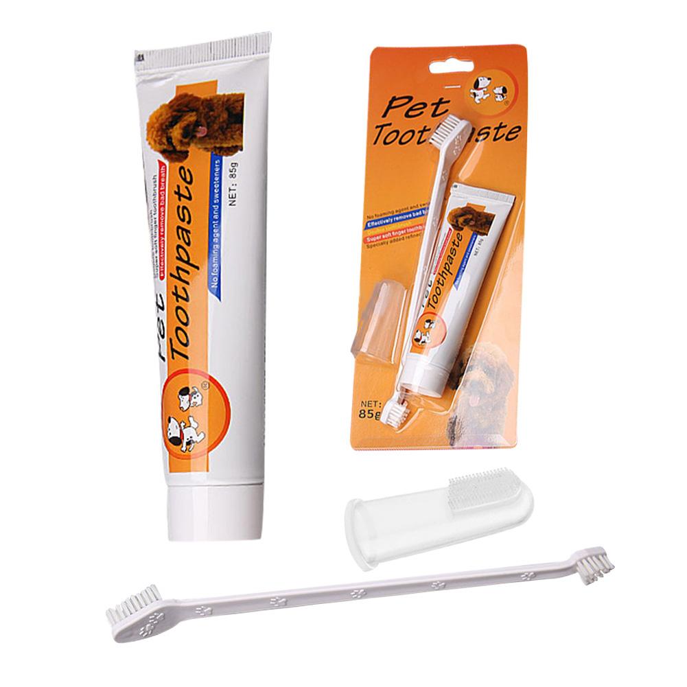 AIHOME Pet Oral Care Kit Dog Cat Toothbrush Toothpaste Set Improve Pet