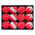 thumbnail image 2 of 12 Bolas Navideñas de Terciopelo Flocadas, Adornos Navideños de Plástico, Adornos Colgantes Decorativos para Árbol de Navidad, Decoración de 3,15 Pulgadas, 2 of 7