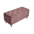 thumbnail image 4 of Home Design Bodhi Upholstered 42" Flip Top Storage Bench with Diamond Tufted Velvet Seat, Spacious Hidden Storage, and Multi-Purpose Rectangular Design for Bedroom or Living Room, Pink, 4 of 5