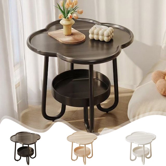 Muebles Pequeños De Plástico Mini mesita de noche con espacio de almacenamiento, 50 x 50 x 32 cm, pequeña mesita de noche para apartamento JASKFLY