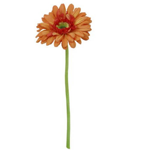 Orange Silk Gerbera Daisy Stems~Set of 4~11" Tall x 3 1/2" Wide Bloom 
