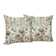 thumbnail image 2 of Ambesonne Vintage Throw Pillow Cover Pack of 2, Soft Color Floral Nostalgia, 2 Pcs-26"x16", Eggshell Pale Slate Blue, 2 of 5