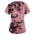 thumbnail image 3 of YDKZYMD Scrub Tops Sets for Women Joggers Tie Dye Graphic with Pockets Short Sleeve Scrub Tops Plus Size Jogger Nurse Uniform Scrubs Workwear Petite V Neck Scrub Shirt Hot Pink L, 3 of 3