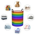 thumbnail image 4 of Balery Colorful Glitter Rainbow Cesta de ropa redonda con asas, impermeable, independiente, para ropa, juguetes, dormitorio y familia-Small, 4 of 6