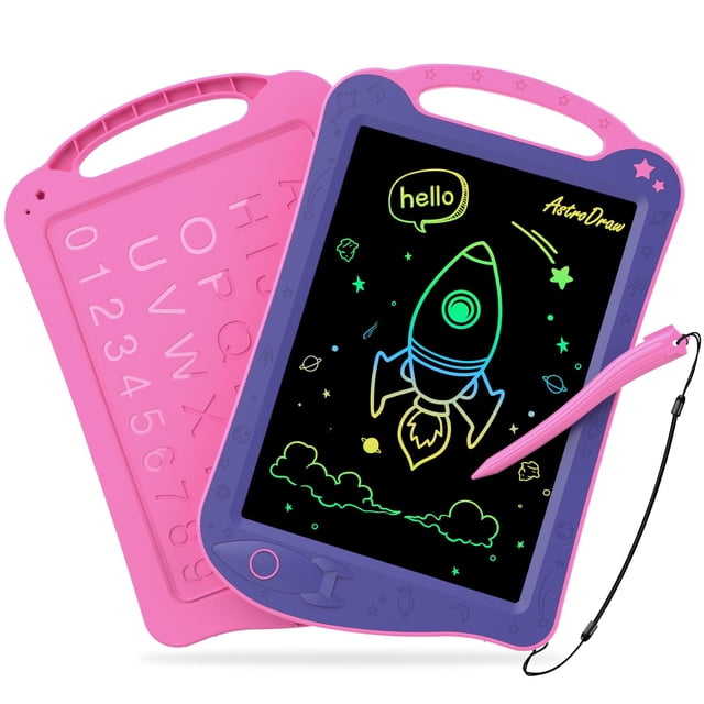 Bloc de dibujo HOMESTEC Astrodraw, tableta de escritura LCD para niños, color morado