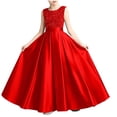 thumbnail image 2 of Mifsaly Formal Dresses for Girls Sleeveless Sequin Satin Pageant Dress Flower Girl Wedding Evening Party Gowns, 2 of 7