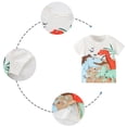 thumbnail image 4 of Boys Dinosaur T-Shirt White Colorful Cartoon Print Stretchable Fabric for Kids 2-8 Years, Size 4T, 4 of 9