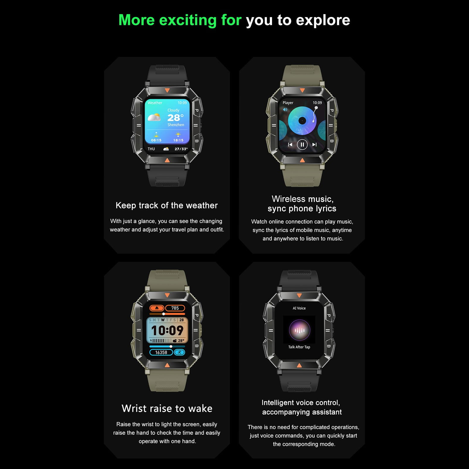 Jubipavy Smart Watch Full Screen Smart Watches For Android IOS Phones Smart Fitness Watch For Women Man Smartwatch