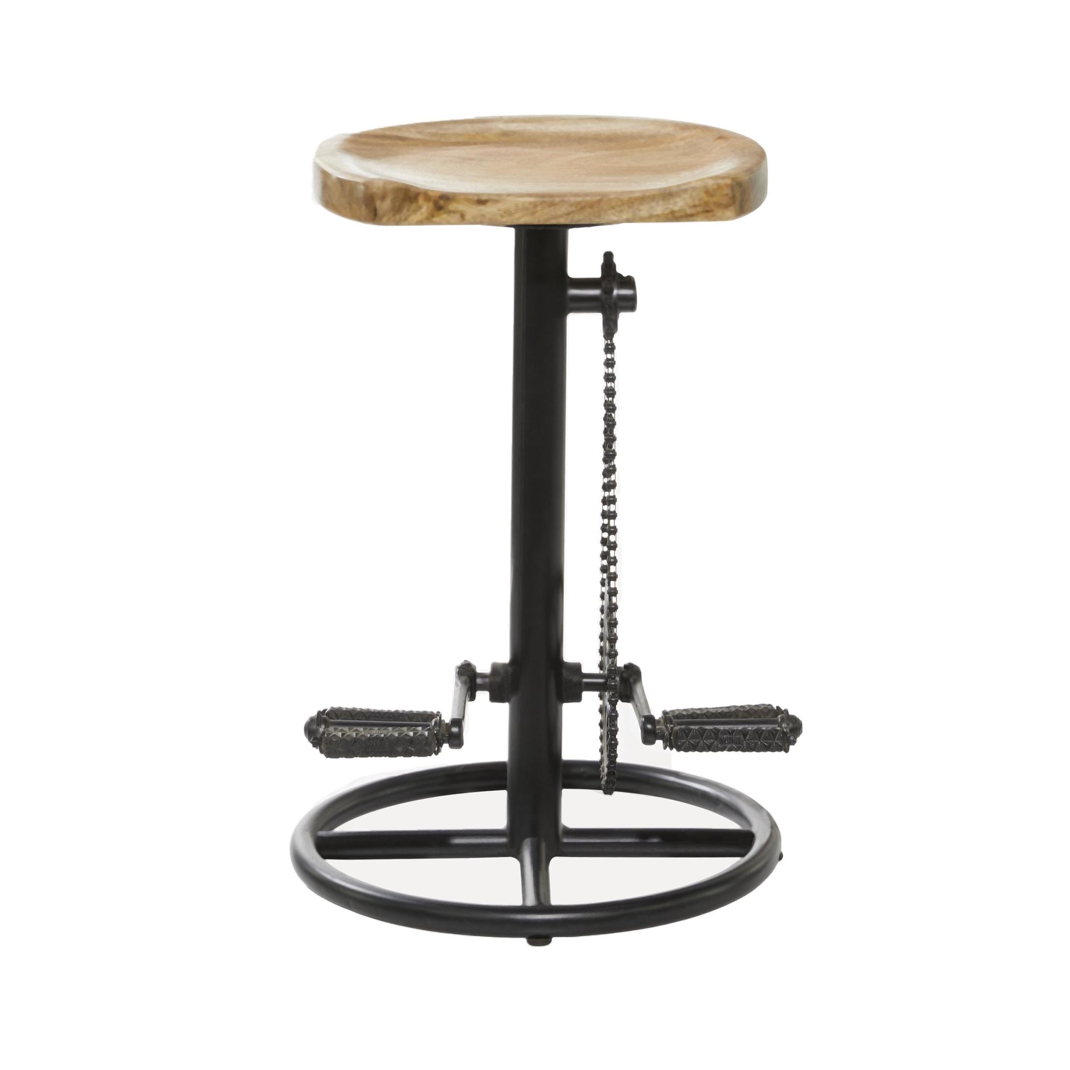 DecMode Metal Bike Counter Stool with Pedals, Brown