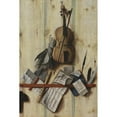 thumbnail image 2 of Cornelius Norbertus Gijsbrechts 17x24 Black Ornate Framed Double Matted Museum Art Print Titled: Trompe L’Oeil with Violin, Music Book and Recorder (1672), 2 of 5