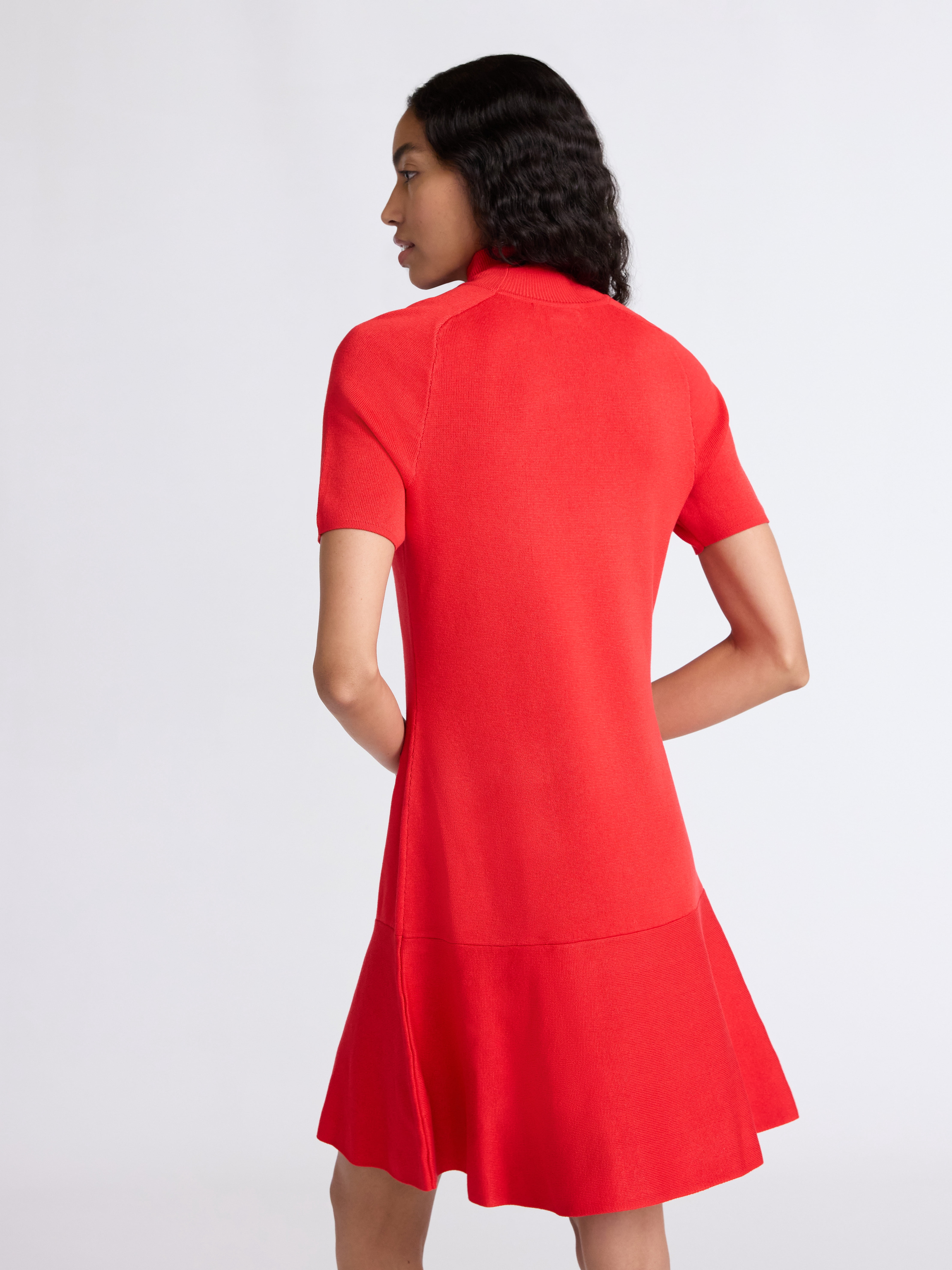 Free Assembly Women's Mock Neck Sweater Dress with Short Sleeves, Sizes XS-XXL