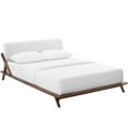 thumbnail image 2 of Modway Luella Solid Wood/Fabric Queen Platform Bed in Walnut/White, 2 of 6
